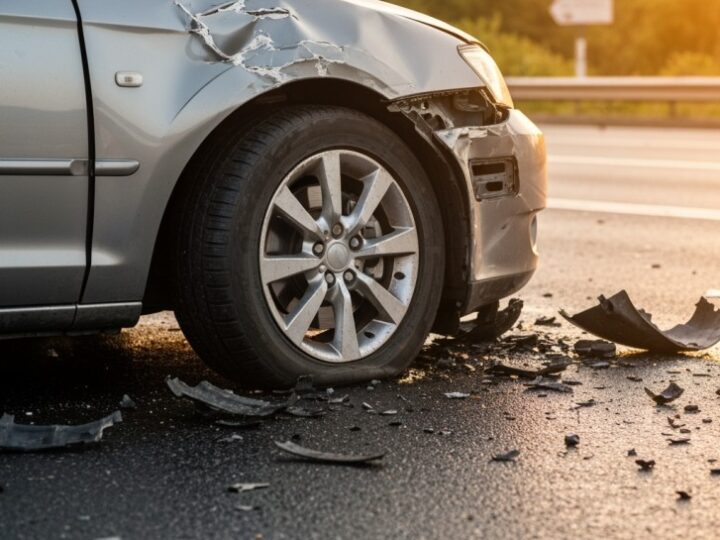 Wypadek na DK1: zablokowana jezdnia w stronę Tychów po kolizji ciężarówki z osobówką