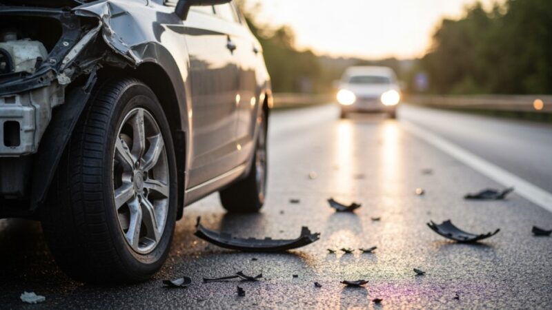 Zablokowana A4 w Gliwicach: Gęsta mgła i wypadek paraliżują ruch