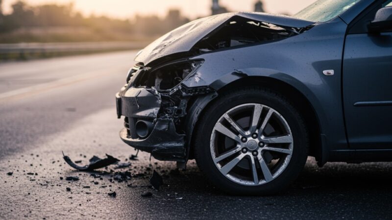 Wypadek w Babicach: zderzenie ciężarówki z osobówką blokuje drogę