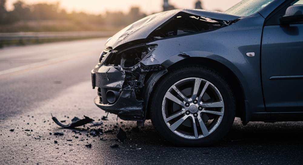 Wypadek w Babicach: zderzenie ciężarówki z osobówką blokuje drogę