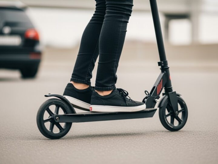 Hulajnoga i alkohol: 43-latek z trzema promilami uderzył w lexusa na parkingu